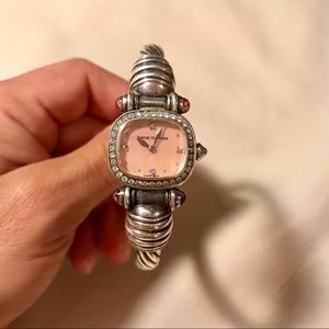 David Yurman watch silver 925,diamonds,amethysts